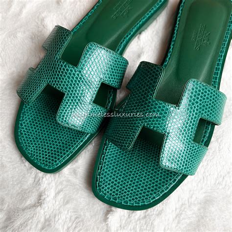 hermes vert emeraude oran|Hermes oran sandals.